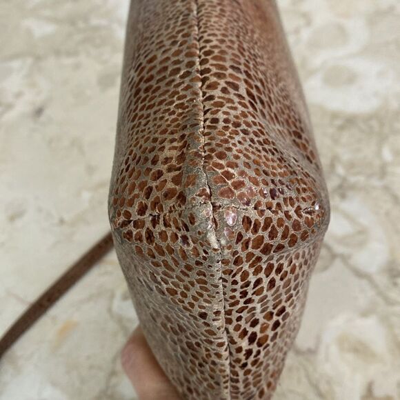 Vintage 1980s Due Fratelli Snakeskin Embossed Leather Dual Handle/ Shoulder Bag - Picture 12 of 15